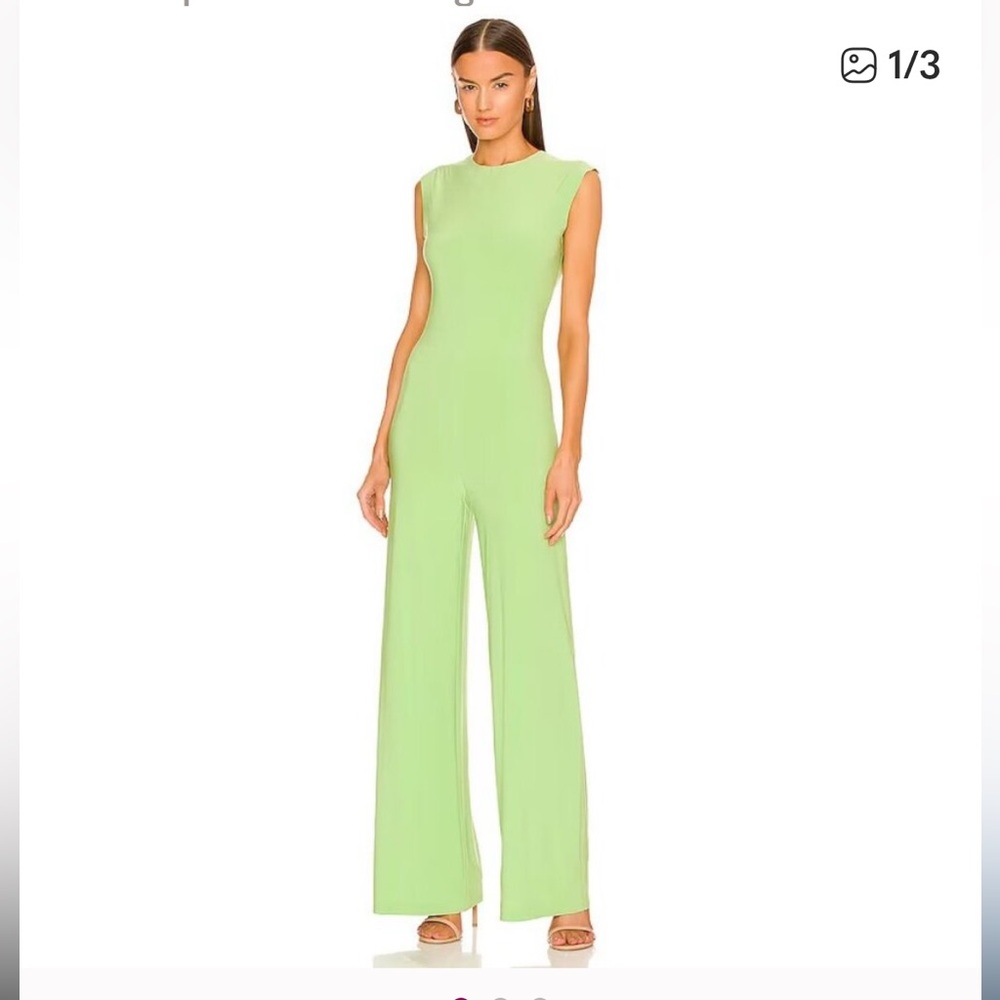 Norma Kamali Vibrant Norma Kamali Sleeveless Jumpsuit in Gemini Green XS Tall